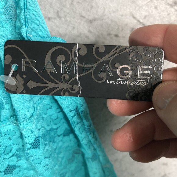 Vintage Rampage Slip Dress  Women S Babydoll Teal Green Lace Y2K 90s Sheer  NEW - Picture 9 of 16